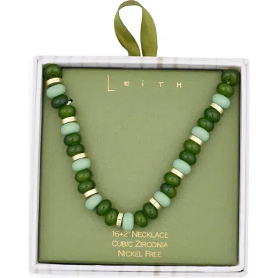 Leith Beaded Necklace In Green