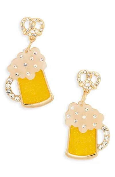 Leith Beer Mug Drop Earrings In Gold