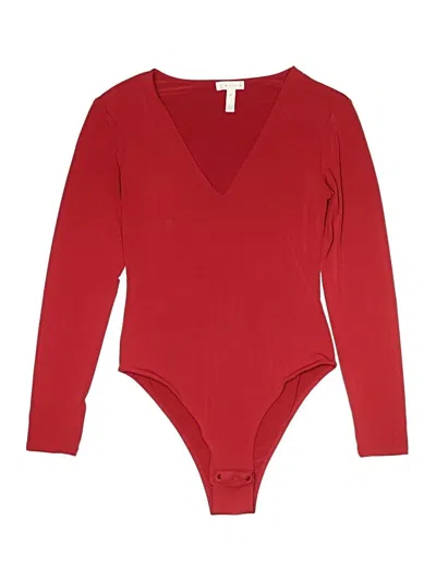 Pre-owned Leith Bodysuit In Red