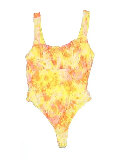 Pre-owned Leith Bodysuit In Yellow