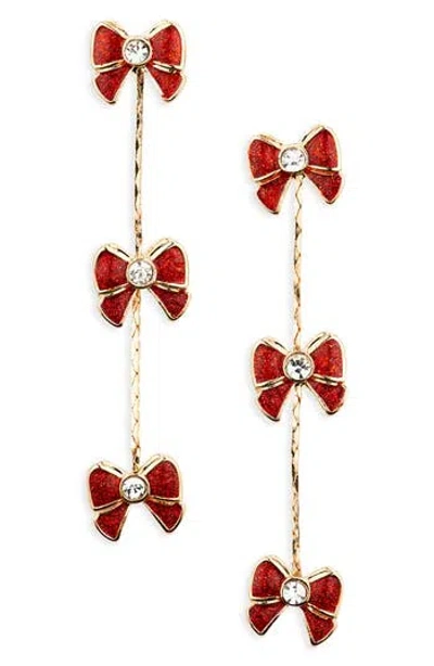 Leith Bow Linear Earrings In Gold