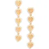 Leith Bride Linear Heart Drop Earrings
