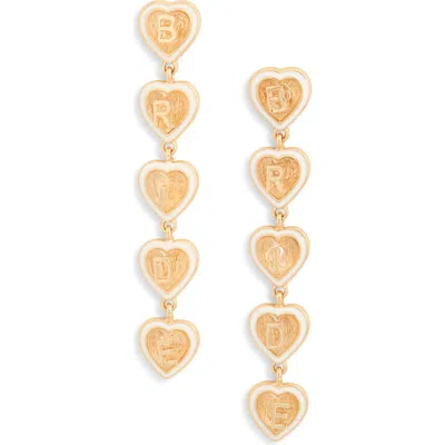 Leith Bride Linear Heart Drop Earrings