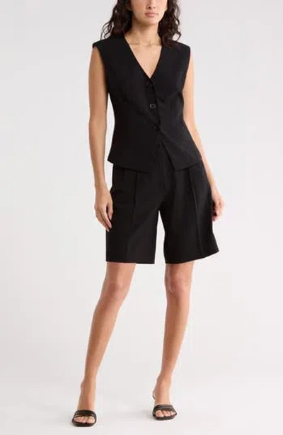 Leith Brooklyn Darted Vest In Black