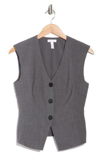 Leith Brooklyn Darted Vest In Gray
