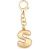 Leith Bubble Initial Bag Charm In Gold