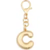 Leith Bubble Initial Bag Charm In Gold