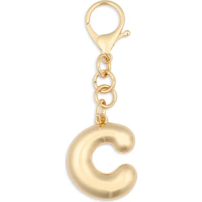 Leith Bubble Initial Bag Charm In Gold