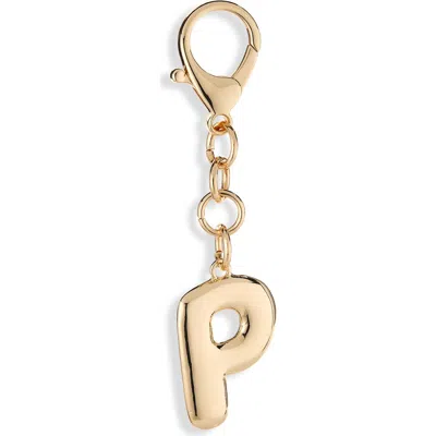 Leith Bubble Initial Bag Charm In Gold
