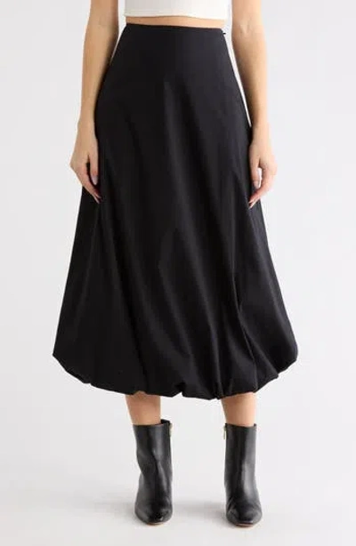 Leith Bubble Midi Skirt In Black