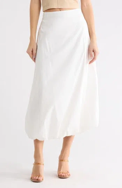 Leith Bubble Midi Skirt In White