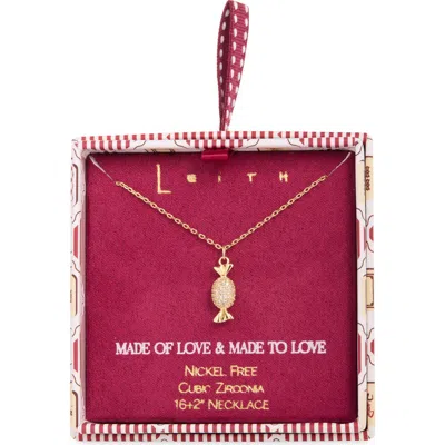 Leith Candy Pendant Necklace In Clear- Gold