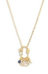 Leith Carabiner Charm Necklace In Evil Eye- Gold Multi