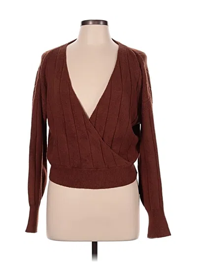 Pre-owned Leith Cardigan Sweater In Brown