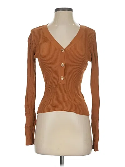 Pre-owned Leith Cardigan Sweater In Brown