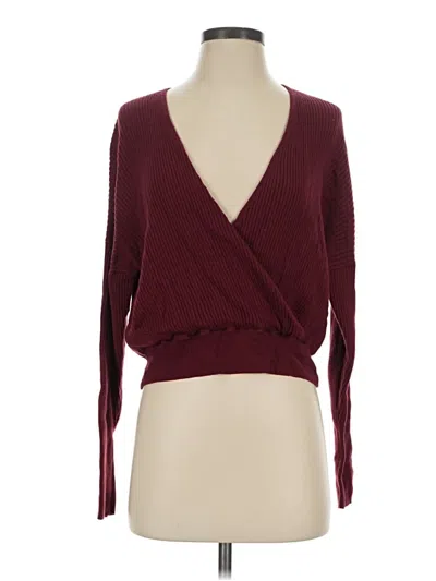 Pre-owned Leith Cardigan Sweater In Burgundy