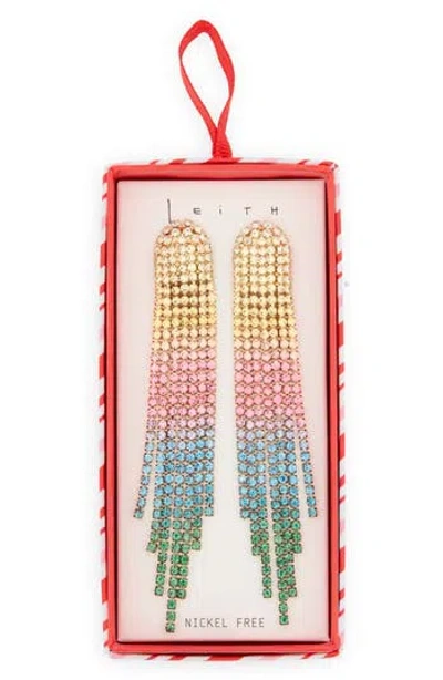 Leith Cascading Crystal Drop Earrings In Multi