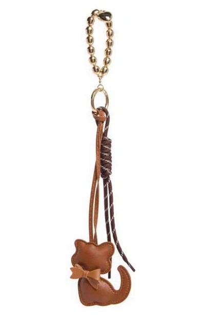 Leith Cat Cluster Bag Charm In Brown