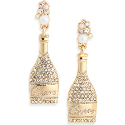 Leith Champagne Bottle Drop Earrings In Gold