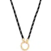 Leith Charm Holder Braided Cord Necklace In Multi