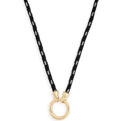 Leith Charm Holder Braided Cord Necklace In Multi