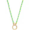 Leith Charm Holder Braided Cord Necklace In Multi