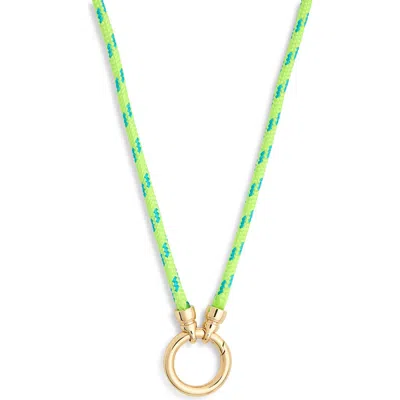 Leith Charm Holder Braided Cord Necklace In Multi