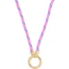 Leith Charm Holder Braided Cord Necklace In Multi