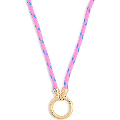 Leith Charm Holder Braided Cord Necklace In Multi