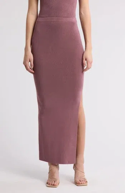 Leith Compact Maxi Skirt In Purple Taupe