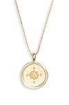 Leith Compass Disc Pendant Necklace In Gold