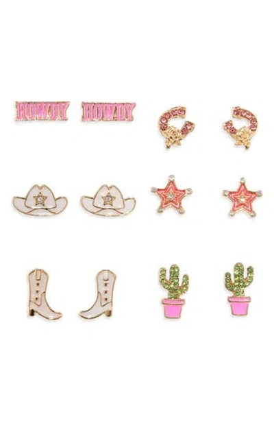 Leith Cowboy 6-pack Assorted Earrings In Multi