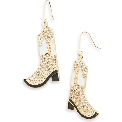 Leith Cowboy Boot Drop Earrings In Gold