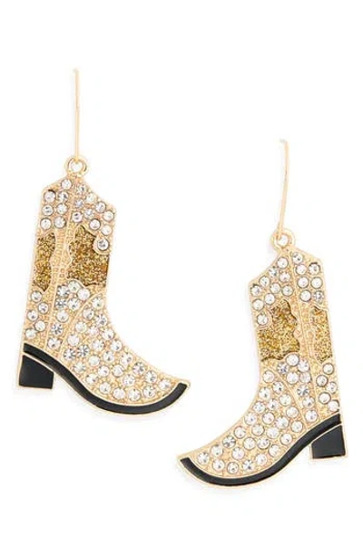 Leith Cowboy Crystal Pavé Drop Earrings In Neutral