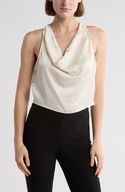 Leith Cowl Neck Satin Crop Tank
