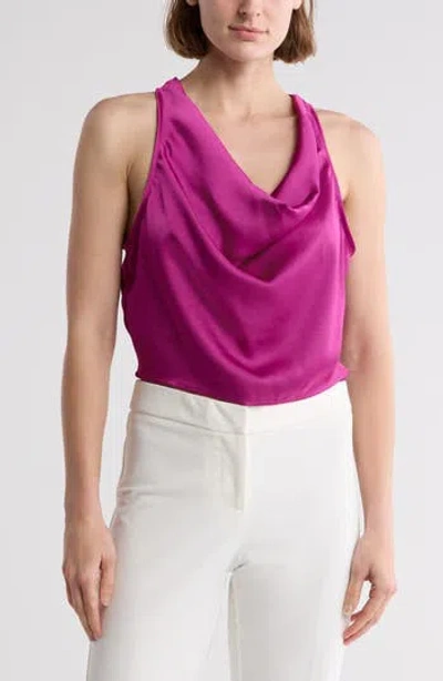 Leith Cowl Neck Satin Crop Tank