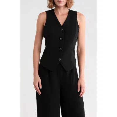 Leith Crepe Waistcoat In Black