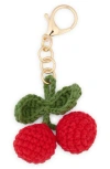 Leith Crochet Cherry Bag Charm In Red