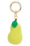 Leith Crochet Pear Bag Charm In Green