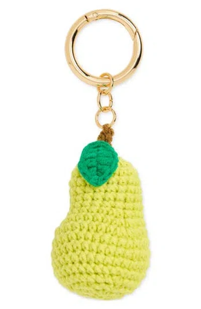 Leith Crochet Pear Bag Charm In Green