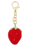Leith Crochet Strawberry Bag Charm In Multi