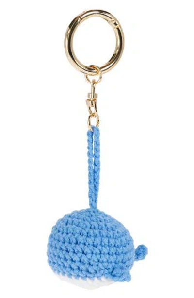 Leith Crochet Whale Bag Charm In Blue