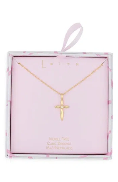 Leith Cross Pendant Necklace In Gold