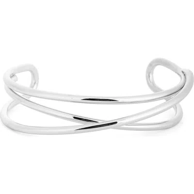 Leith Crossover Cuff Bracelet In Silver