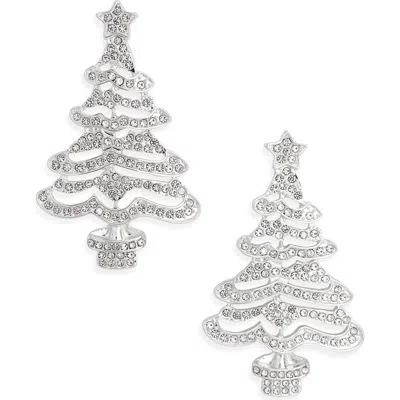 Leith Crystal Pavé Christmas Tree Statement Earrings In Metallic