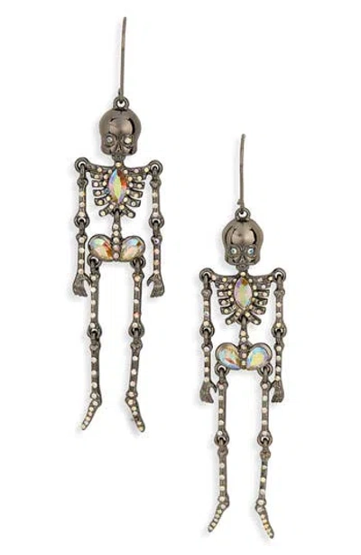 Leith Crystal Skeleton Drop Earrings In Metallic