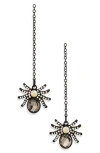 Leith Crystal Spider Linear Drop Earrings In Black