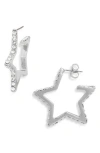 Leith Crystal Star Hoop Earrings