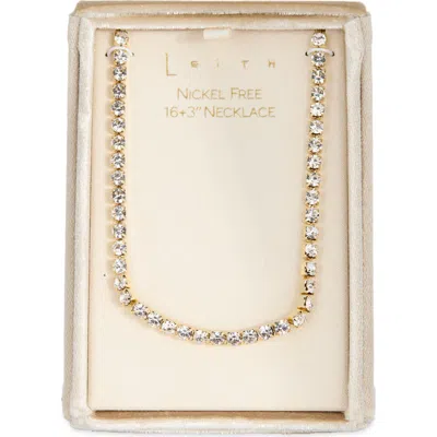 Leith Crystal Tennis Necklace In Gold