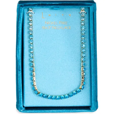 Leith Crystal Tennis Necklace In Blue